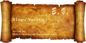 Blegu Verita névjegykártya